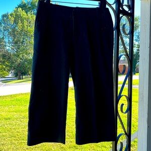 ⭐️ Mossimo navy blue capri pants real pockets button front slit in back 6